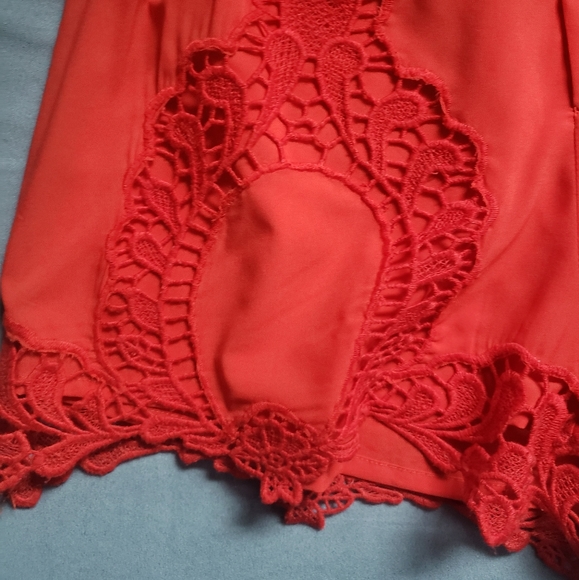 Red Lace Shorts - Picture 4 of 5